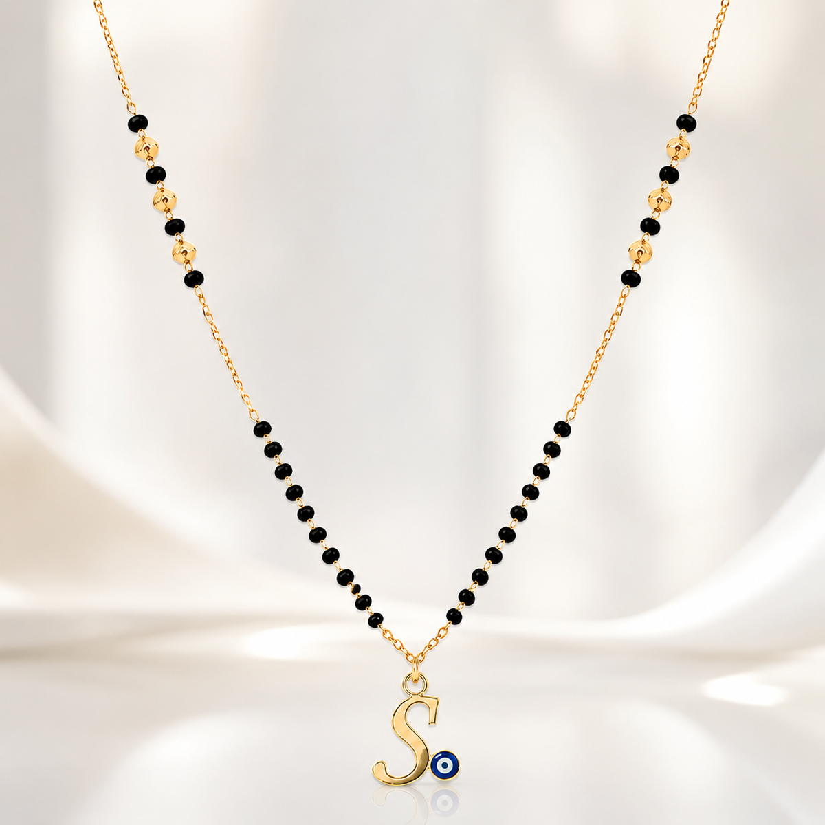 Suvyara Initial Nazar Mangalsutra Necklace - S