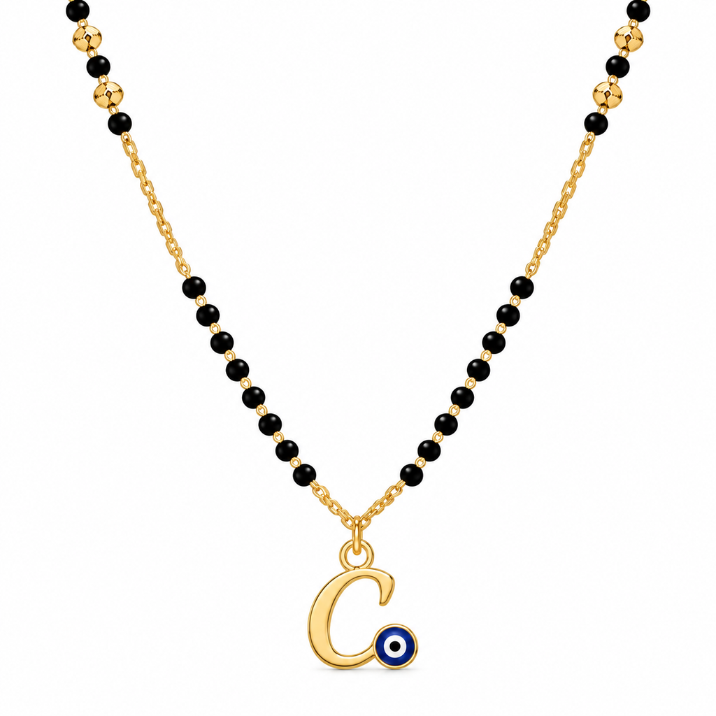 Suvyara Initial Nazar Mangalsutra Necklace - C