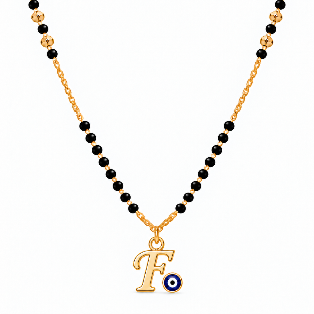 Suvyara Initial Nazar Mangalsutra Necklace - F