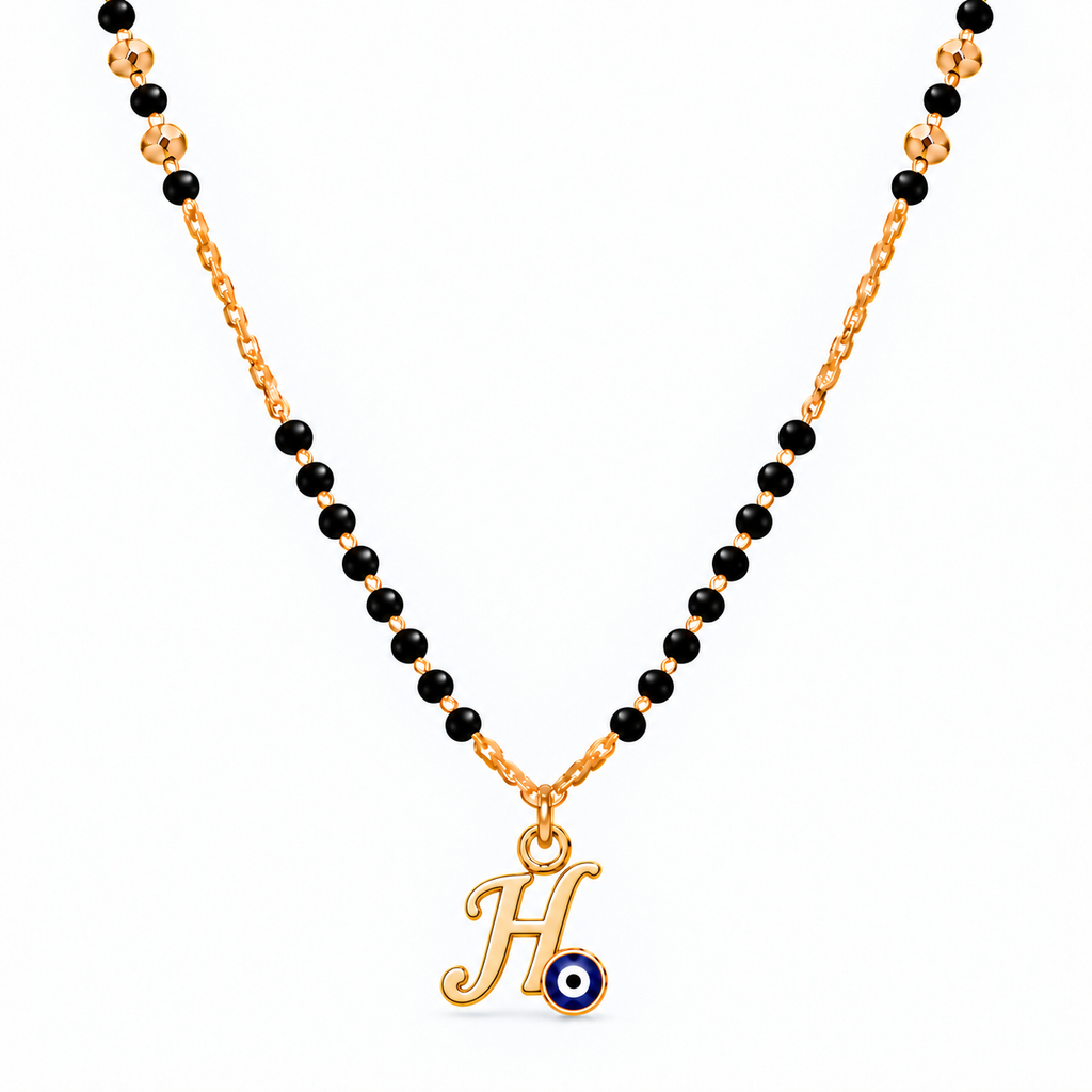Suvyara Initial Nazar Mangalsutra Necklace - H