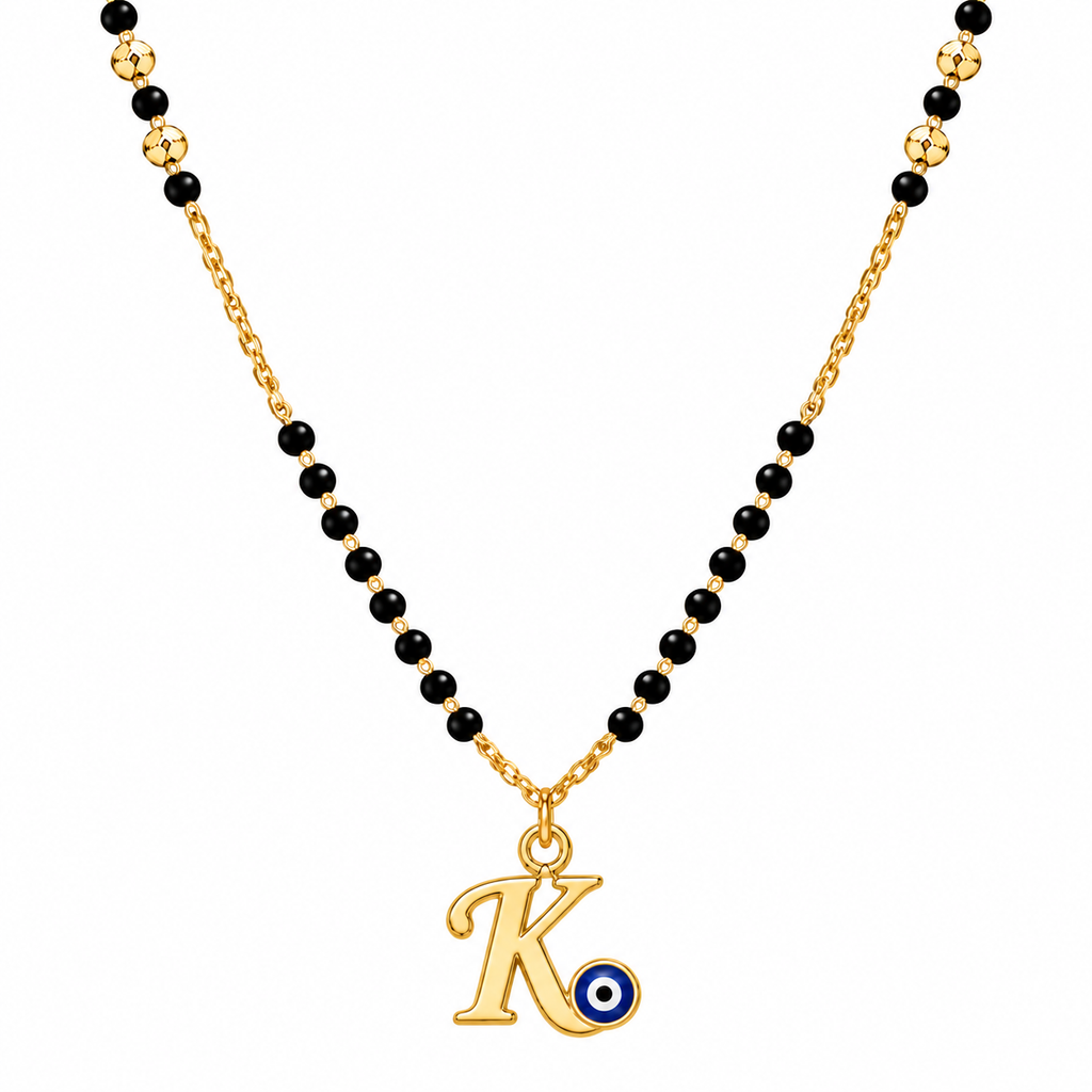 Suvyara Initial Nazar Mangalsutra Necklace - K