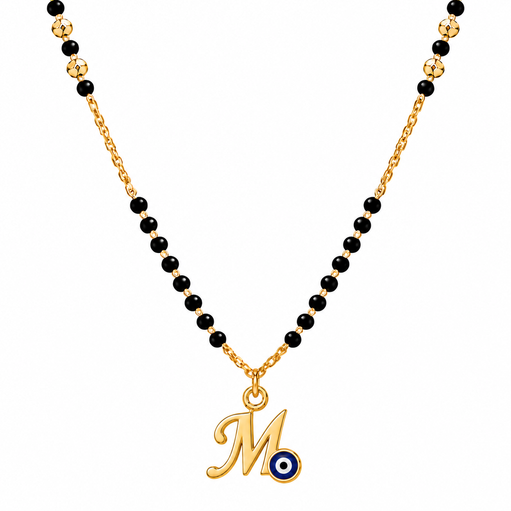 Suvyara Initial Nazar Mangalsutra Necklace - M