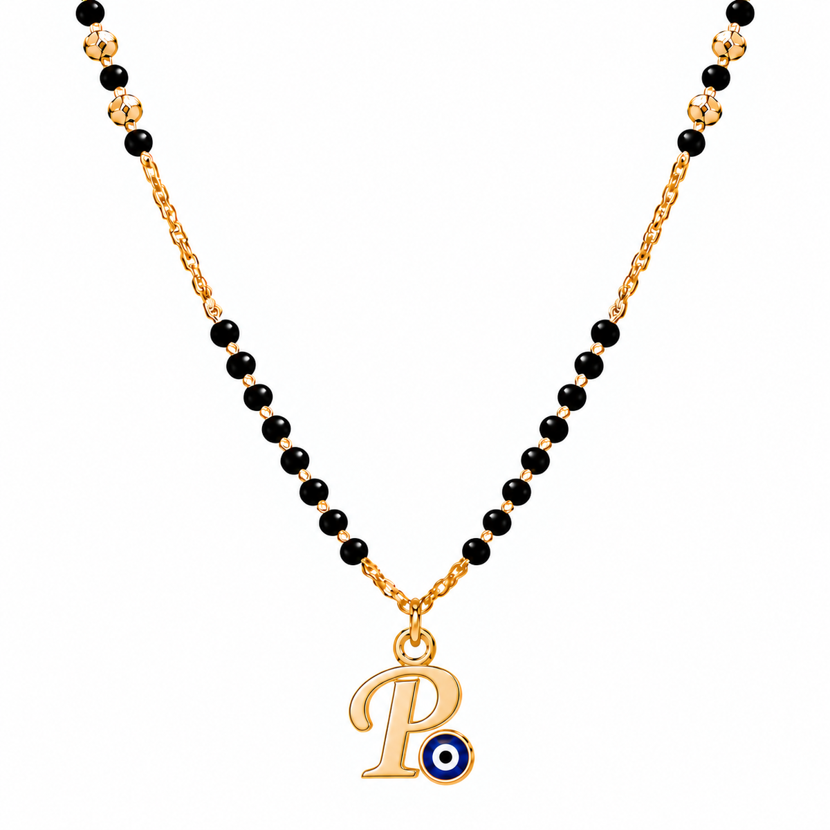 Suvyara Initial Nazar Mangalsutra Necklace - P
