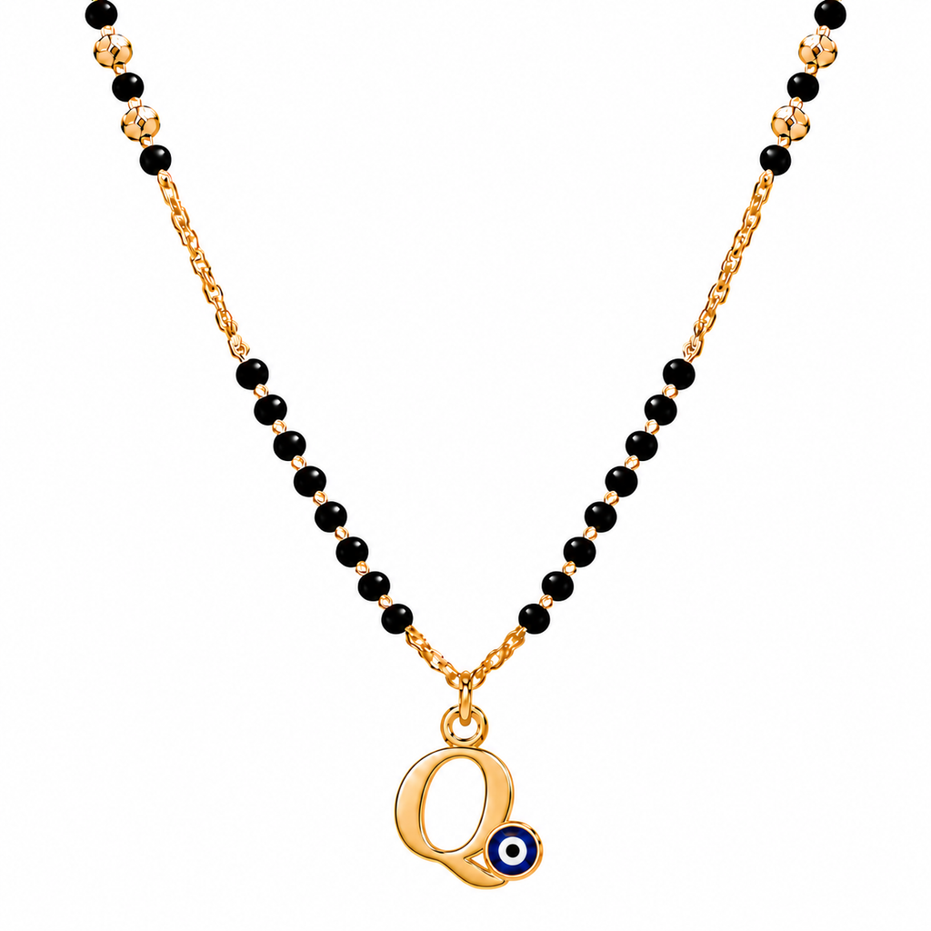 Suvyara Initial Nazar Mangalsutra Necklace - Q