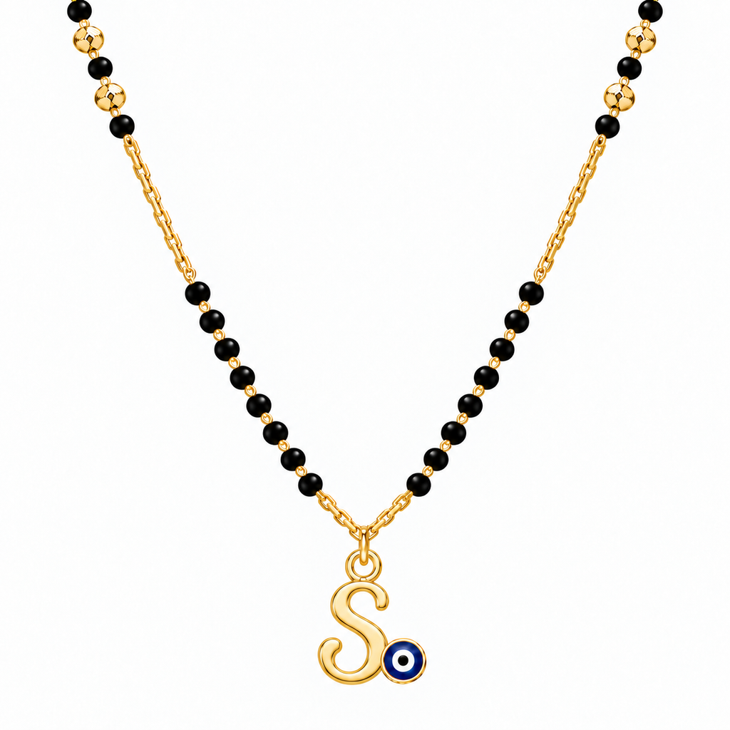 Suvyara Initial Nazar Mangalsutra Necklace - S