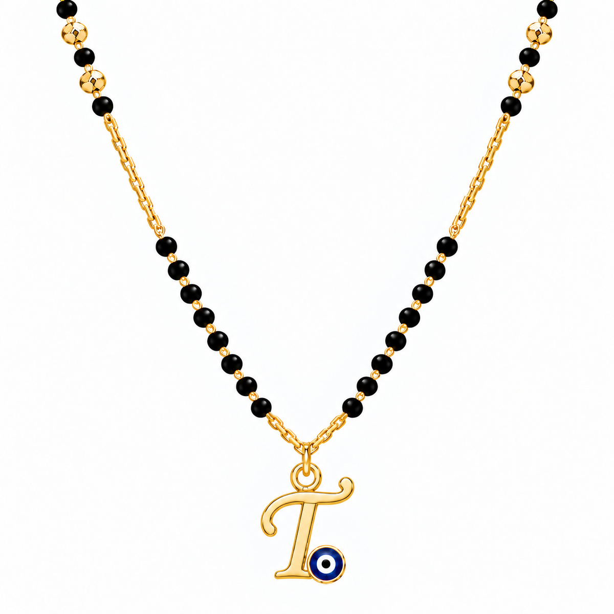 Suvyara Initial Nazar Mangalsutra Necklace - T