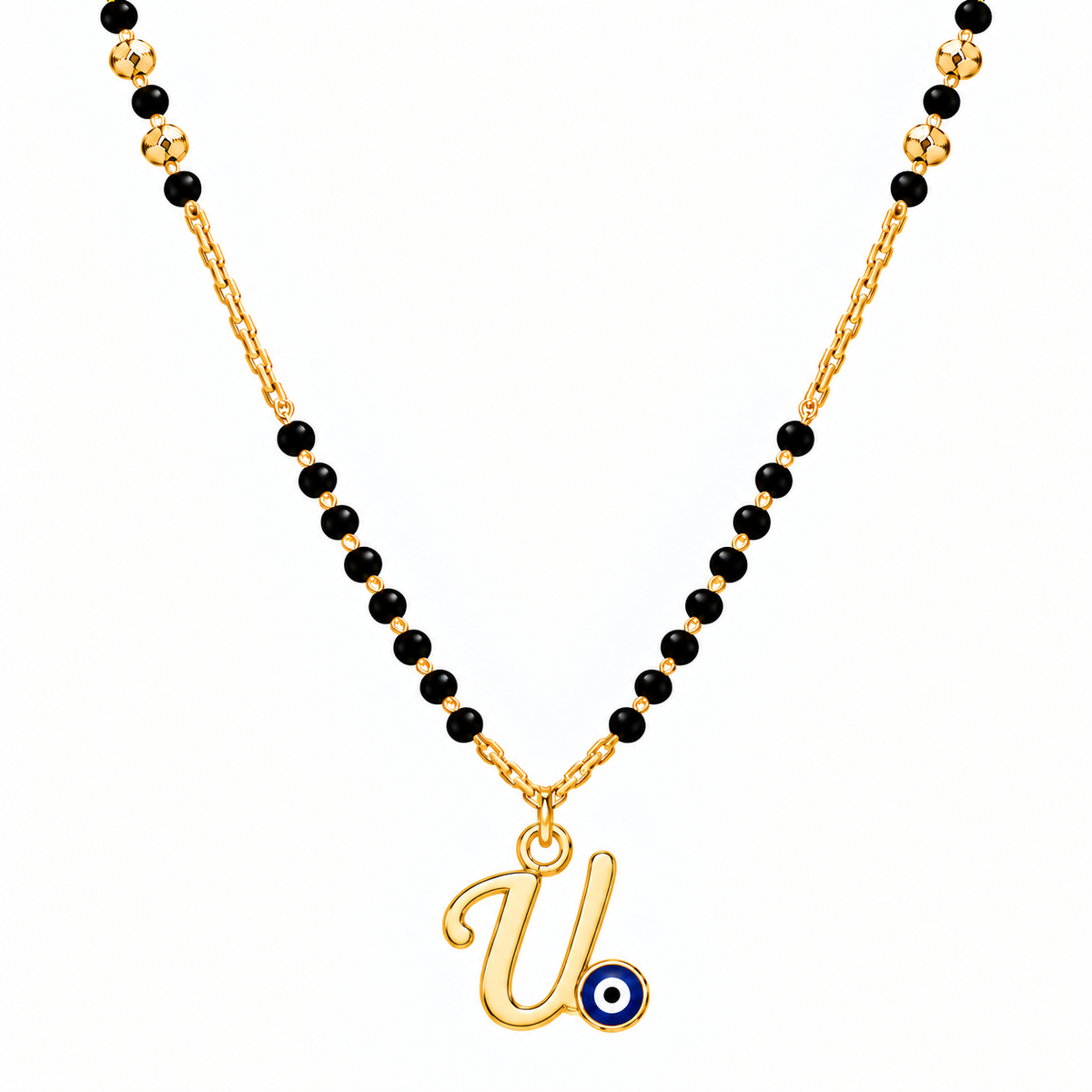 Suvyara Initial Nazar Mangalsutra Necklace - U