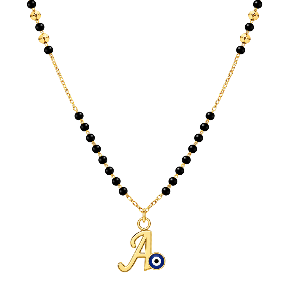 Suvyara Initial Nazar Mangalsutra Necklace - A